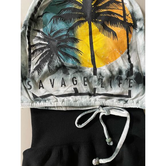 Reworked Savage Life Graphic T-Shirt Halter w/scrunchie - Picture 10 of 12